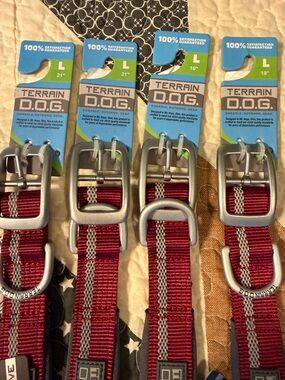 Large Reflective Dog Collar - Durable Nylon Neoprene lined
